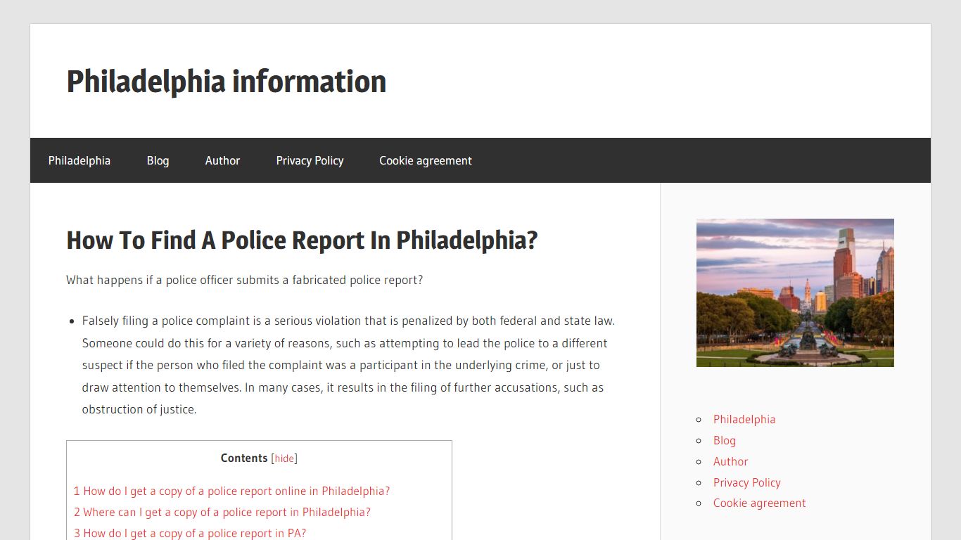 How To Find A Police Report In Philadelphia?